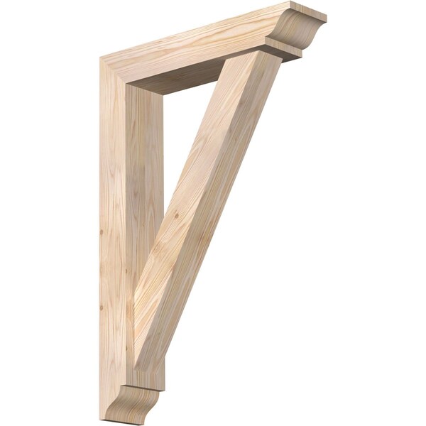 Ekena Millwork Traditional Traditional Smooth Bracket w/ Offset Brace, Douglas Fir, 5 1/2"W x 24"D x 36"H BKT0604X24X36TRA01SDF - main
